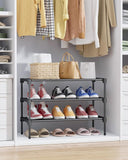 Shoe Rack - 3-Tier Storage Rack - Stackable - 27.5 Inch Wide - Black V1188-ZXY-131-364