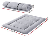 Giselle Bedding 10cm Japanese Floor Mattress Foldable Futon Mattress Washable Cover Straps FM-FUTON-135-10-GY