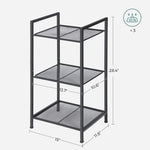 SONGMICS Bathroom Shelf 3-Tier Storage Rack with Adjustable Shelf Black V227-8498263000991