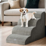 i.Pet Dog Ramp Steps Foam 4 Tier Pet Stairs For Bed Sofa Car Portable Indoor FDR-D-FOAM-4T-GR