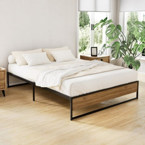Artiss Bed Frame Metal Bed Frame Bed Base OSLO - Double MBED-C-OSLO-D-BK