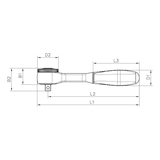 Wurth 3/8" Reversible Ratchet Wrench 360&deg Twist Handle Chrome Vanadium 175mm DIN 3122 V563-71203806