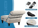 Water Resistant Accent Chair Cover Reversible Quilted Covers Without Arms Thick Soft Durable with V1259-DP01-A-4448