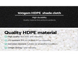 Instahut 50% Shade Cloth 3.66x20m Shadecloth Sail Heavy Duty Black SH-CL-366X200-100-BK