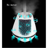 Toilet Brush and Holder, Toilet Bowl Brush and Holder with Long Handle, Plastic Holder Easy to Hide, V1192-AZ-W-13602