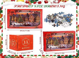 1008 Pieces Advent Calendar Jigsaw Puzzle with 24 Numbered Boxes, Christmas Village Design for V1189-LC-SD-00052