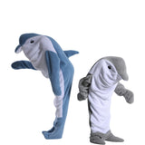 Shark-shaped sleeping bag blanket cartoon animal jumpsuit flannel men's and women's home clothes V1188-QQCC46-07093-1