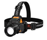 USB Rechargeable Black T6 LED Headlamp with Motion Sensor for Outdoor Camping and Fishing V178-59155