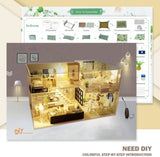 Dollhouse Miniature with Furniture Kit Plus Dust Proof and Music Movement - Happy time V178-13202