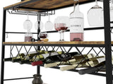 CARLA HOME Large Rack with Glass Holder, Metal Designed Bottle Holder and Wood Countertop for LSB-36267