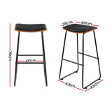 Artiss Bar Stools Kitchen Counter Stools Metal Chairs x2 BA-TW-9078-BKX2