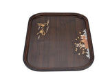 Bamboo Tea Tray Japanese Simple Novel Beautiful Resin Walnut Tea Tray for Home UseRounded Square V1294-YM0715-3118210341015