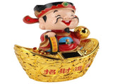 12 Inch Solar Powered Statue God of Wealth Nodding Ornament Prosperity and Fortune Meaning Car V1294-YM0901-3115230138511