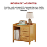 Bamboo Bedside Table Nightstand Storage Bedroom Sofa Side Stand V63-838001