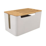 Router Storage Box Large Space Multi Hole Bit Bamboo Cover Home WiFi Router Organizer V1294-YM0703-3117230058411