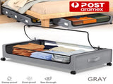Gray Square Under-Bed Storage Rack with Wheels Sturdy Easy to Move for Bedroom AU V201-QHGMMOREONE044