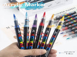 60 Colour Set Vibrant Cyan Acrylic Marker with Soft Brush Tip - 13.8 cm Professional Art Pen V888-ELOSUNG28418