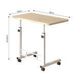 SOGA 2X 40x80cm White Maple Bedside Table Movable Bedroom Desk Student Computer Table TABLEPORT02X2