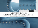 4X French Provincial Dining Chair Ring Studded Velvet Rubberwood Leg LISSE NAVY BLUE V274-FT-VFC-1141-NV4