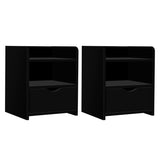 Artiss 2X Bedside Table 1 Drawer with Shelf - FARA Black FURNI-C-BS-TOGO-BKX2