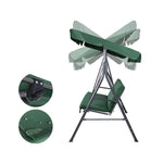 Gardeon Outdoor Swing Chair Garden Chair Bench Furniture Canopy 3 Seater Green GSC-BST-3S-GN