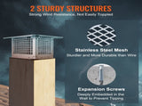 Chimney Cap 17 x 17 304Stainless Steel Fireplace Flue Caps Cover Mesh V952-BXGFXPDYDGYSTSRS6V0