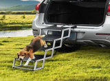 Dog Stair for Cars 4-step Folding Dog Steps Aluminum Loads up to 150 lbs, Foldable 24-25.4 in V952-KZDGLT4STEP16LGG3V0