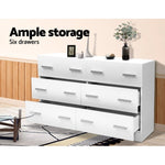 Artiss 6 Chest of Drawers - VEDA White FURNI-N-CDR-01-WH-AB