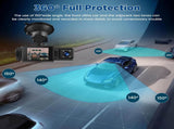 WiFi Car Dash Cam 3-Channel Wireless Camera with App, Front, Interior, and Rear Cameras, Full HD V1188-MS-313-0024