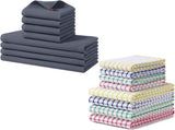 Homaxy 100% Cotton Kitchen Towels and Dishcloths Set V1258-DP02-F-136