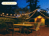 Solar Panel LED Outdoor String Lights 49ft 20 Bulbs Globe String Lights Waterproof Patio Lights for V1294-YM0901-H48983-2