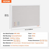 VEVOR 48"x36" White Cork Board with Linen Surface Stylish Wall-Mounted Bulletin Board for Home, V952-RMB48X36WBSMBDAIDV0