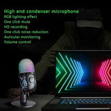 RGB USB Condenser Microphone - Gaming Laptop Recording Microphone V1263-JX-3674