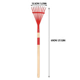 2Pcs Garden Leaf Rake Small Hand Tool with Wooden Handle Detachable Design V1369-AZ3-W-16865