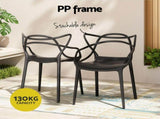 Gardeon 5PCS Outdoor Dining Set Table and Chairs Garden Patio Furniture Entwine Black ODF-DIN-5STFD-601-BK