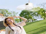 Rechargeable Hanging Ceiling Fan - 10.63" with Remote & 8000mAh Battery - Wireless Camping Tent Fan V1366-AZ2-W-26601