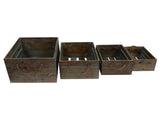 Set 4 Nested Wooden Storage Crates Rope Handles 40x30cm V637-97035CRT