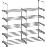 SONGMICS 10-Tier Metal Shoe Rack Customizable Design Grey V227-8498402110160