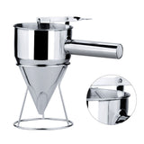Stainless Steel Pancake Batter Dispenser Funnel 1200ML Large Capacity Conical Funnel with Rack V1294-YM0626-3118220317812