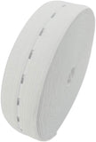 1 Inch by 32 Yard White Buttonhole Elastic Band Heavy Stretch High Elasticity Knit Elastic Band V1258-DP02-F-571