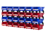 24 Pack Plastic Storage Bins 137 x 105 x 78 mm Hanging Stackable Organizer Containers Blue/Red Heavy V767-VVR-DDWLX24J0000UOOGSV0