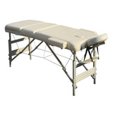 YES4HOMES 3 Fold Portable Aluminium Massage Table Massage Bed Beauty Therapy Beige V278-3FOLD-ALUM-57F-BE