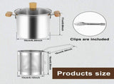 Stainless Steel Deep Fryer Pot, 4000ml Tempura Pot with Strainer Basket Wood Handles for Fried Food V1188-MS-721-316