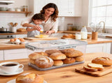 Clear Airtight Bread Storage Box, Kitchen Countertop Bread Keeper for Loaves, Bagels, Cookies and V1189-LC-AMZ-00078