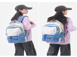 Blue and White Large Capacity Student Backpack - Durable Oxford Cloth School Bag with Laptop V888-ELOSUNG32509