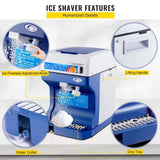 Ice Shaver 265LBS/Hour Snow Cone Frozen Ice Shaving Slushie Dessert Maker Stainless Steel Food Grade V952-BBJ168SY000000001V3