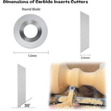12 pcs Carbide Cutting Inserts Wood Turning Tools Carbide Inserts Wood Turning Gouges V1188-MS-227-0005