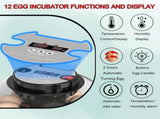 CARLA HOME 12 Egg Incubator withmatic Turning, LED Display, Humidity & Temperature Control, V178-36343