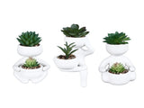 3pcs Simulated Succulent Pot Ceramic Creative Realistic Artificial Succulent Pot for Desktop V1294-YM0901-3115240022411