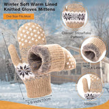 Pack of 3 pairs - Warm gloves for women - Extra thick - Knitted imitation - Suitable for cold V1188-ZXY-117-0028